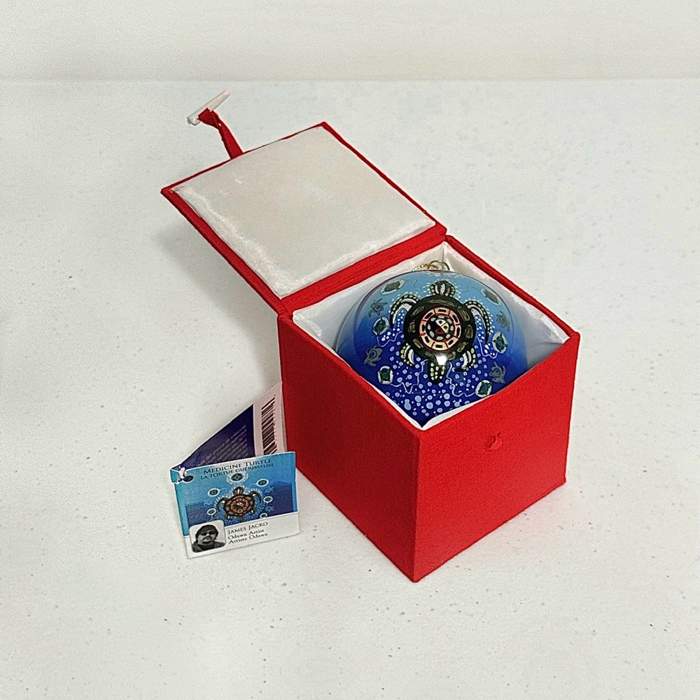 Odawa Pottawatomi Artist James Jacko Medicine Turtle Oscardo Christmas Ornament